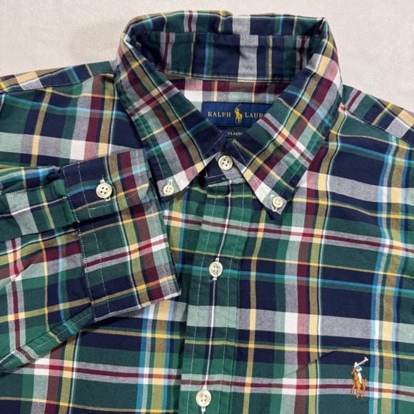 Ralph Lauren Mens Classic Fit Long Sleeve Plaid Button Down Shirt Large - Picture 1 of 7